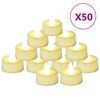 vidaXL Lumini Elettrici LED Senza Fiamma 50 pz Bianco Caldo