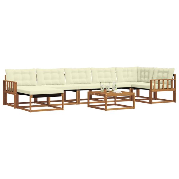 vidaXL Set di divani da esterno con cuscino 22 pcs Naturale e Crema