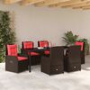 vidaXL Set da Pranzo per Giardino 7 pcs Marrone Poly Rattan