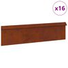 vidaXL Recinto per lumache 16 pz 100 x 3,5 x 25 cm Acciaio Corten
