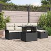 vidaXL Set Divano da Giardino con cuscino 6 pcs Nero Poly Rattan