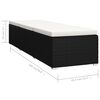 vidaXL Lettino Prendisole con Cuscino e Tavolino in Polyrattan Nero