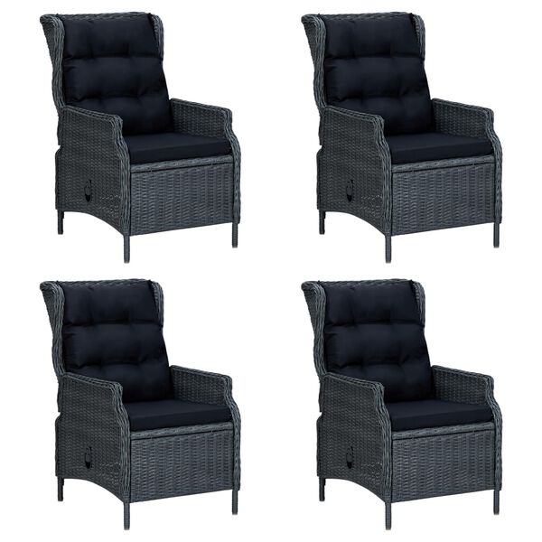 vidaXL Set Mobili da Pranzo per Giardino 7 pz Grigio Scuro