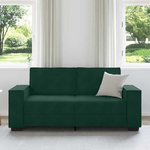 vidaXL Divano a 2 Posti Verde Scuro 180x78x84 cm in Velluto