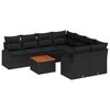 vidaXL Set Divano da Giardino 9 pcs Nero