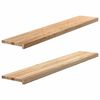 vidaXL Davanzali 2 pz Non Trattati 140x30x2cm Legno Massello di Rovere