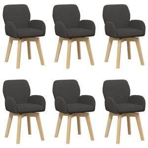 vidaXL Sedie da pranzo girevoli 6 pz Boucl&eacute; Grigio Scuro