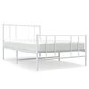 vidaXL Giroletto con Testiera e Pediera Metallo Bianco 100x190 cm