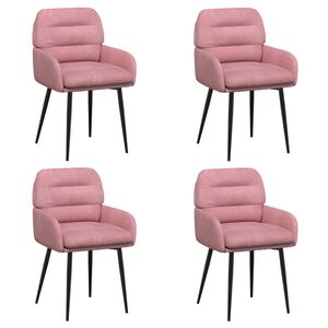 vidaXL Sedie da pranzo 4 pz Velluto Rosa 59 x 59,5 x 90 cm