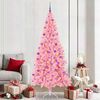 vidaXL Albero di Natale con 300 LED con supporto Rosa 210 cm PVC