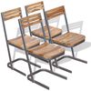 vidaXL Sedie da Pranzo 4 pz in Legno Massello di Teak