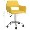 vidaXL Sedia da Pranzo Girevole Gialla in Tessuto