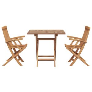 vidaXL Set da Pranzo per Giardino 3 pcs Marrone
