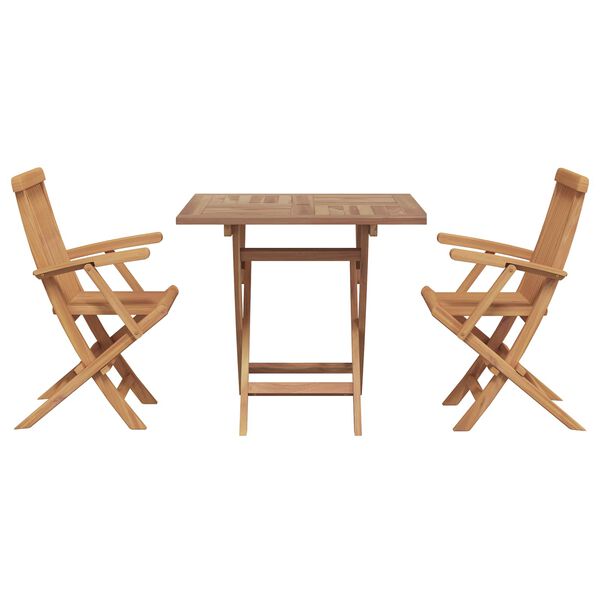 vidaXL Set da Pranzo per Giardino 3 pcs Marrone