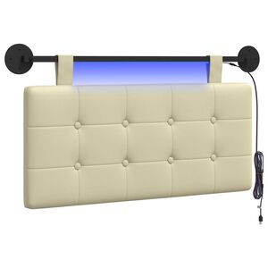 vidaXL Testiera sospesa Con luce LED Crema Similpelle