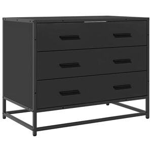 vidaXL Cassettiera Nera 70x41x56 cm in Legno Multistrato