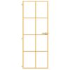 vidaXL Porta Interni Sottile Oro 76x201,5cm Vetro Temperato Alluminio