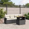 vidaXL Set Divani da Giardino 5 pz con Cuscini in Polyrattan Nero