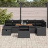vidaXL Set Divano da Giardino 8 pcs Nero polyrattan
