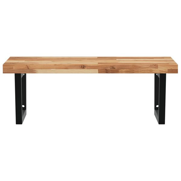 vidaXL Ripiano a Parete per Lavabo in Acciaio e Massello di Acacia