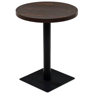 vidaXL Tavolo Bistrot in MDF e Acciaio Rotondo 60x75 cm Cenere Scura