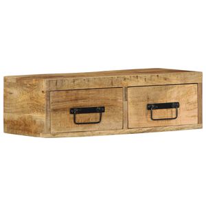 vidaXL Mobile TV a Parete 60x30x19 cm Legno Grezzo Massello di Mango
