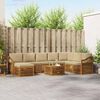 vidaXL Set divano sezionale con cuscino 9 pcs Naturale e Beige