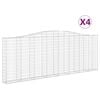 vidaXL Cesti Gabbioni ad Arco 4 pz 400x30x140/160 cm Ferro Zincato