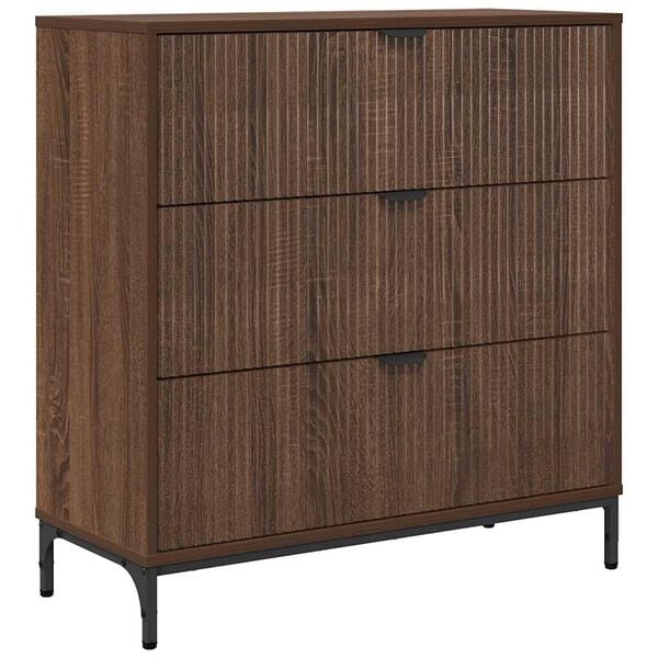 vidaXL Credenza Rovere Marrone 79,5 x 33 x 82 cm Legno multistrato