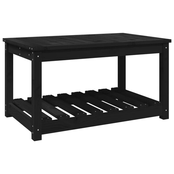 vidaXL Tavolo da Giardino Nero 82,5x50,5x45 cm Legno Massello Pino