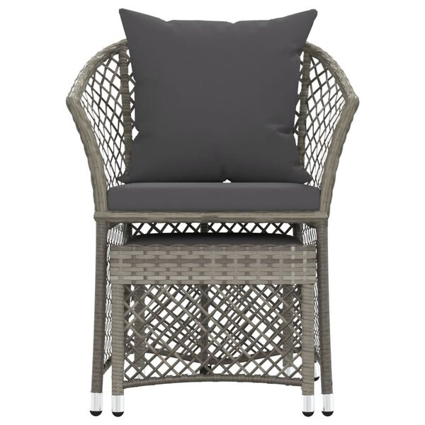 vidaXL Set di Divani da Giardino 2 pz con Cuscini in Polyrattan Grigio