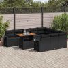 vidaXL Set Divani da Giardino 11 pz con Cuscini in Polyrattan Nero