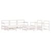 vidaXL Set Salotto da Giardino 7 pz Bianco in Legno Massello di Pino