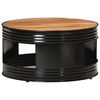 vidaXL Tavolino da Salotto Nero 68x68x36 cm in Massello di Acacia