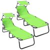 vidaXL Lettino prendisole pieghevole 2 pcs Verde 190 x 57 x 81 cm