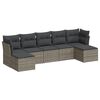 vidaXL Set Divani da Giardino 7 pz con Cuscini Grigio in Polyrattan
