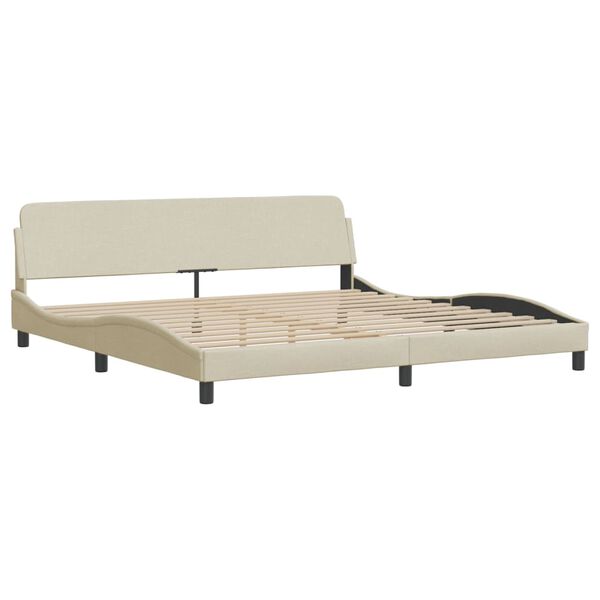 vidaXL Letto con Materasso Hvar Crema 200x200 cm in Tessuto