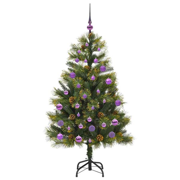 vidaXL Albero di Natale artificiale pieghevole con coni Verde 150 cm