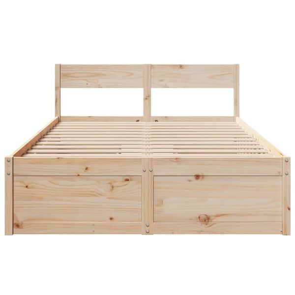 vidaXL Letto senza Materasso 140x190 cm in Legno Massello di Pino