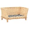 vidaXL Cesta per Cani con Cuscino 50x33x30 cm Salice Naturale