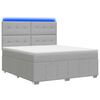vidaXL Letto Box Spring LED con Materasso Grigio Chiaro 160 x 200 cm