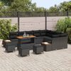 vidaXL Set Divano da Giardino 13 pcs Nero polyrattan