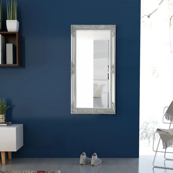 vidaXL Specchio da Parete Stile Barocco 120x60 cm Argento