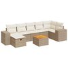 vidaXL Set Divano da Giardino 8 pz con Cuscini Beige in Polyrattan