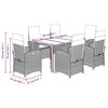 vidaXL Set da Pranzo da Giardino 7 pz Nero con Cuscini in Polyrattan