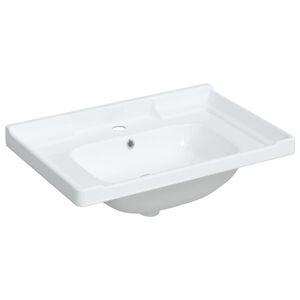 vidaXL Lavandino da Bagno Bianco 71x48x23 cm Rettangolare in Ceramica