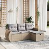 vidaXL Set Divano da Giardino 4 pz con Cuscini Beige Misto Polyrattan