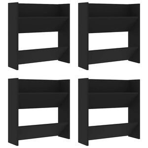 vidaXL Scarpiere a Muro 4 pz Nere 60x18x60 cm in Legno Multistrato