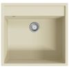vidaXL Lavello da Cucina con Foro Troppopieno Beige in Granito