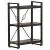vidaXL Libreria a 3 Ripiani 60x30x80cm Nero in Legno Massello di Mango